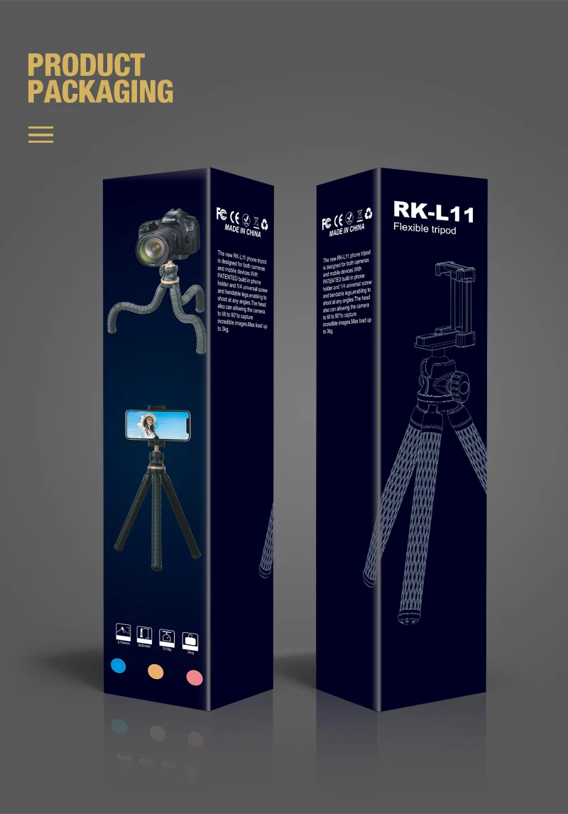 
Waterproof 360 Degree Smartphone Mini Flexible Tripod Octopus DSLR Tripod for Mobile Phone Camera 