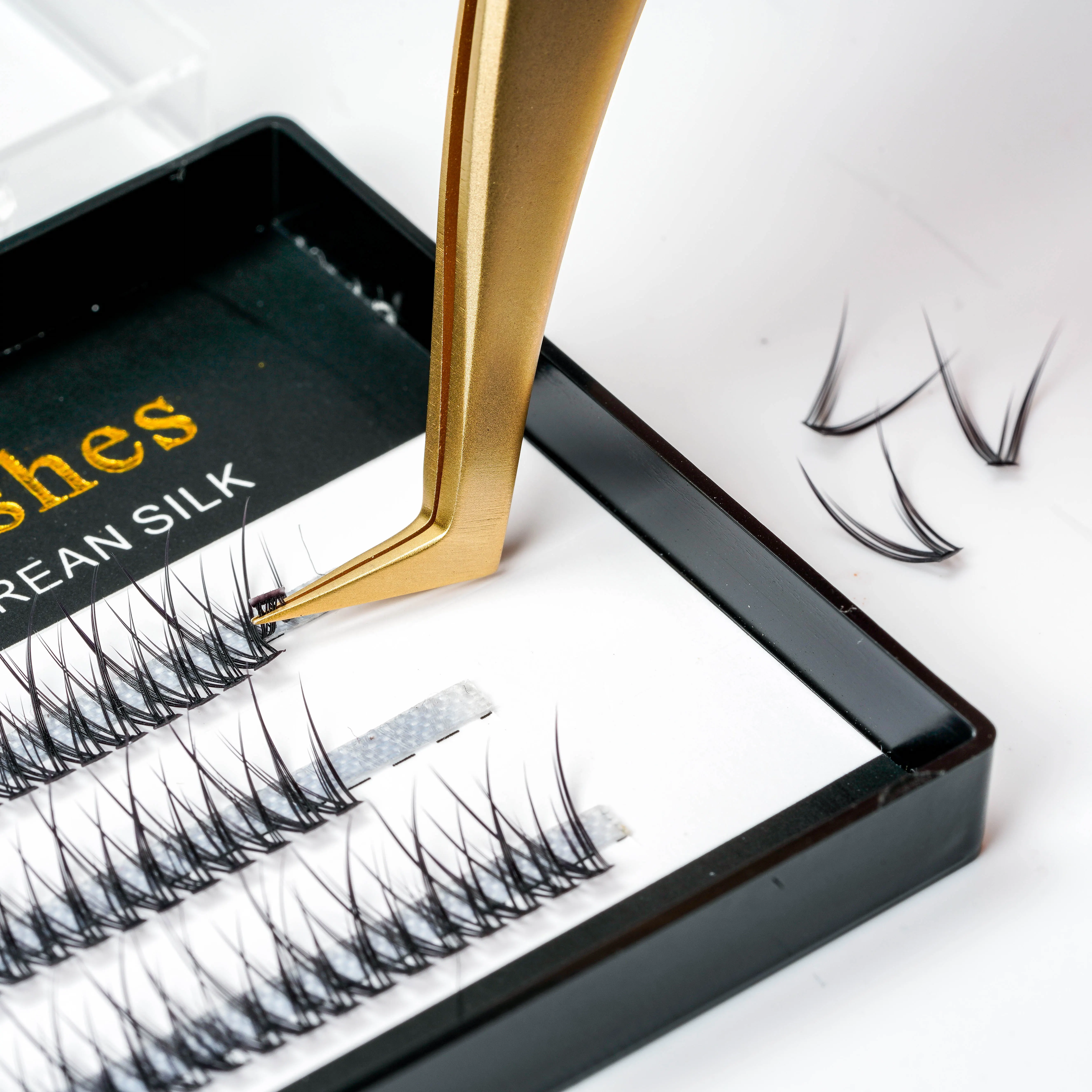 Ресницы рыбий хвост в новом стиле для салона красоты, профессиональные наращивающие ресницы, модельные кластеры 120P