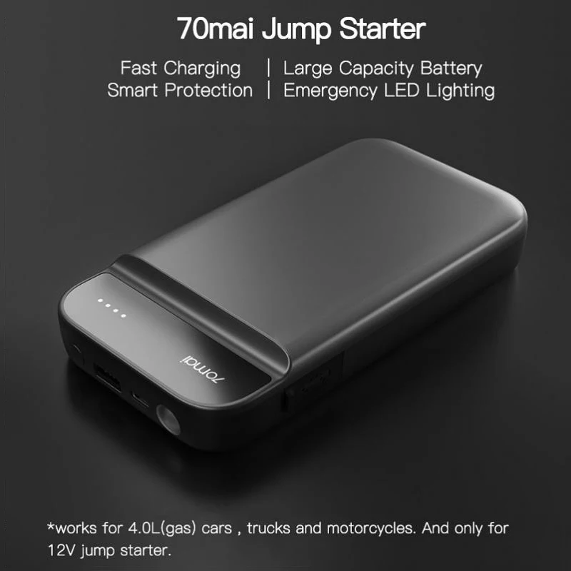 Новый 70mai Автомобильный аварийный Стартер Мощность 11000mah аккумулятор Аварийное освещение автомобильный аккумулятор внешний аккумулятор