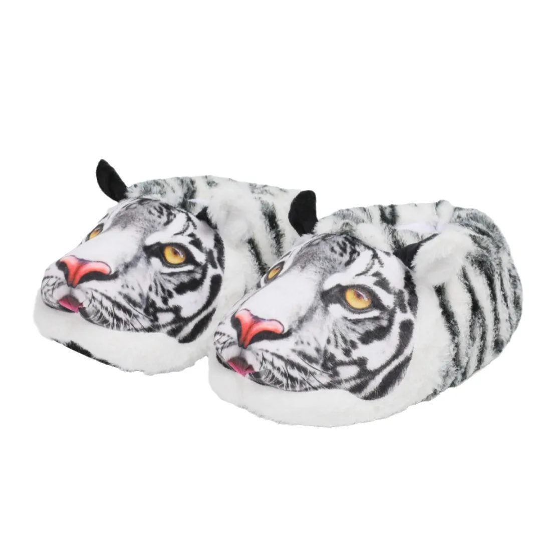 Tiger Slipper New Fashion Cheap cute Animal Plush Slippers fluffy soft Warm Indoor Shoes Women Kids Girls