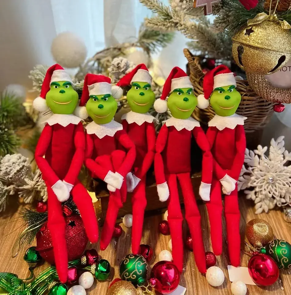 hotsell grinched ornaments grinched elf dolls christmas stuffed toys plush grinched elf gifts toy for kid christmas decorations