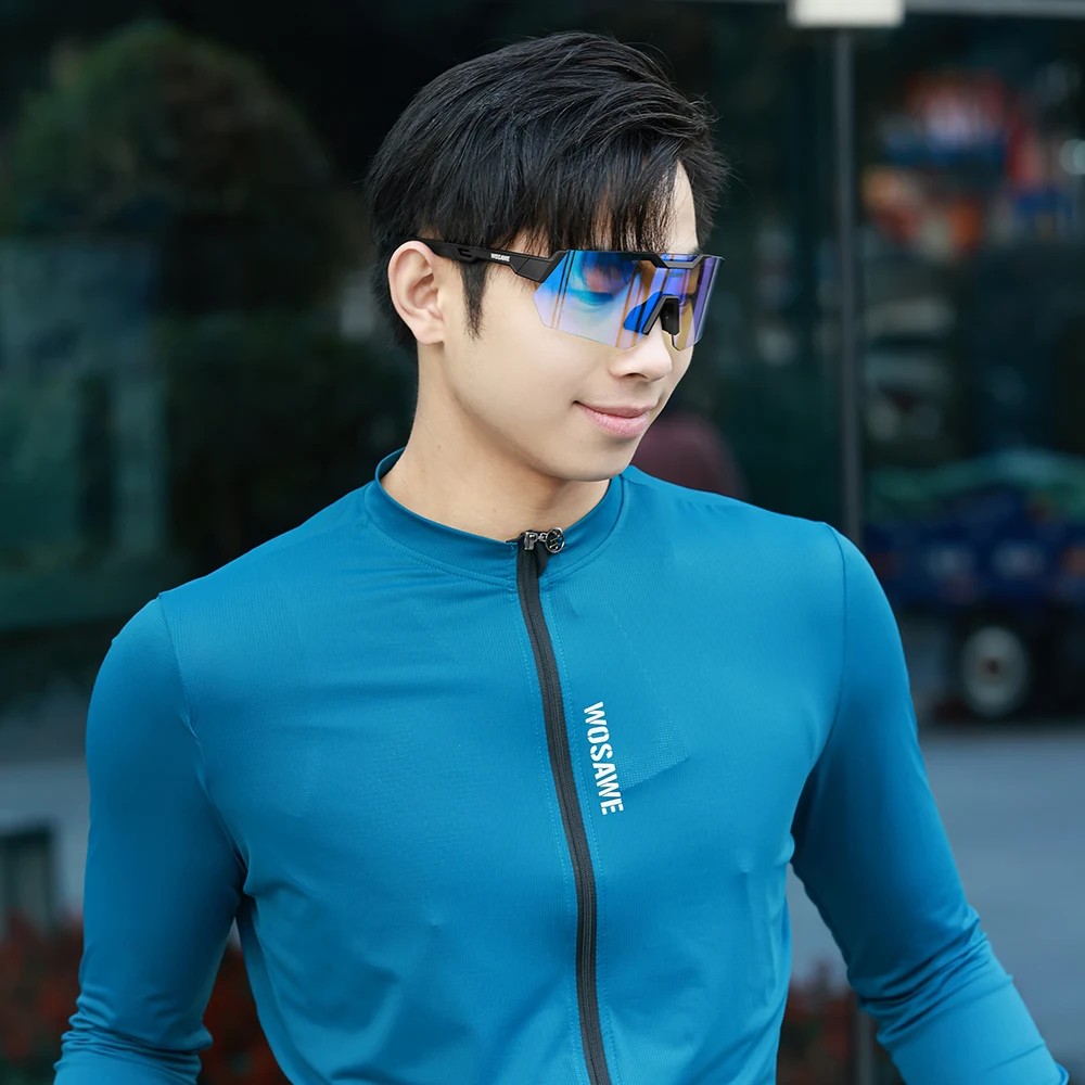 WOSAWE Men New Type Designed Bike Cycling Glasses Cycling Polarized Sport Sunglass Protection Cycling Glasses Eyew