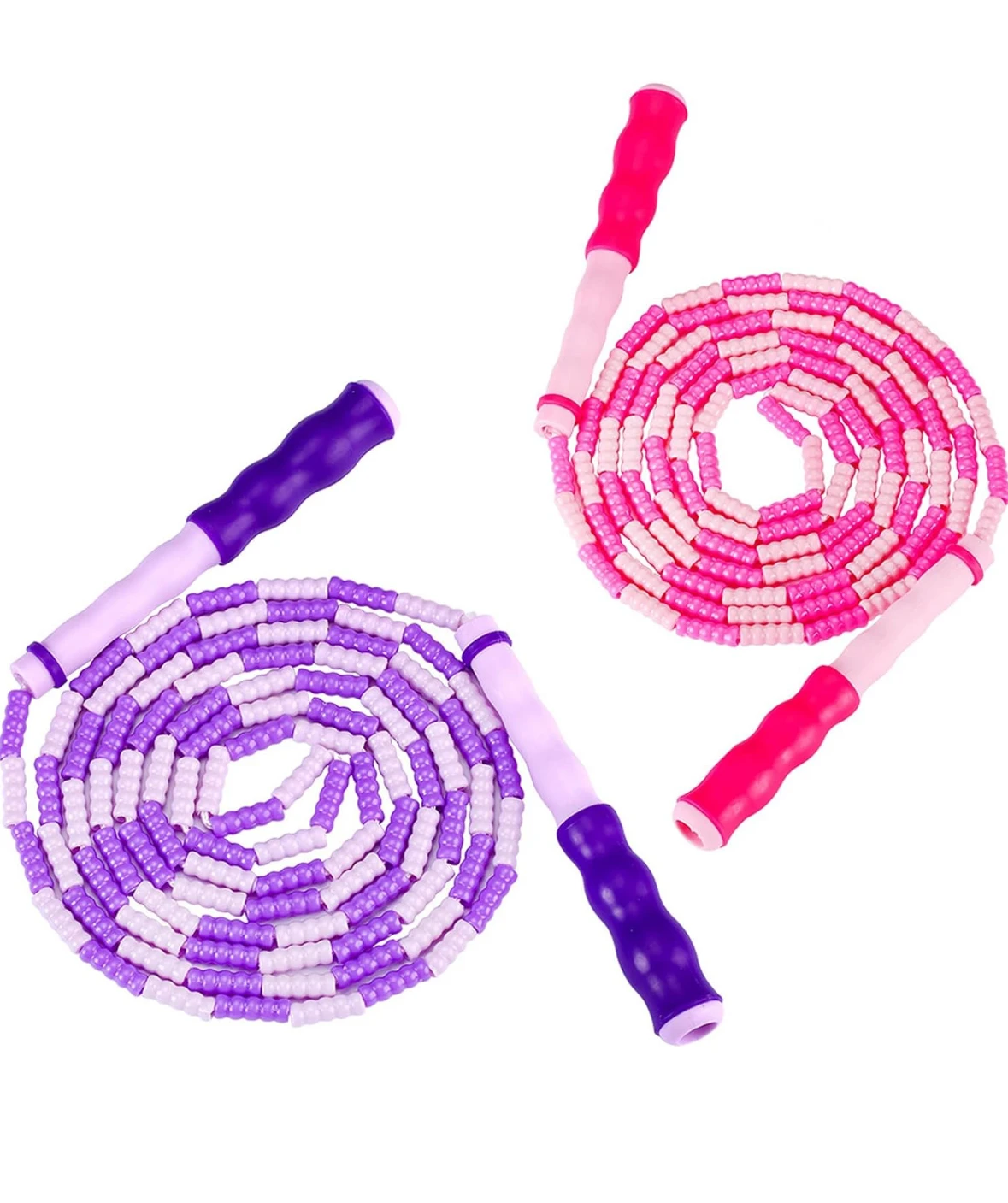 Hot Style Adjustable Length Tangle-Free Segmented Soft Beaded Skipping Rope Exercise Jump Rope For Kids