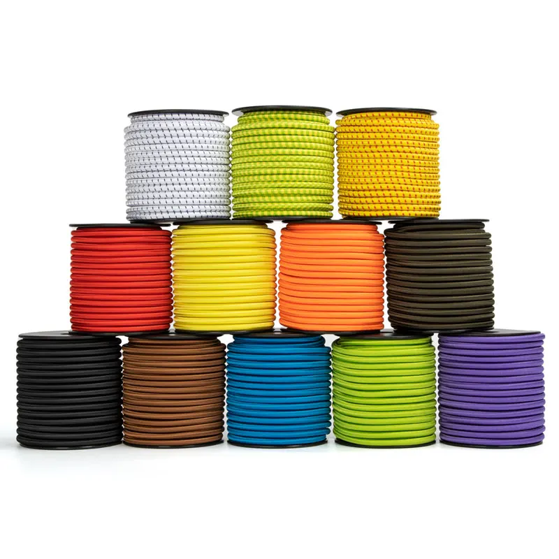 Imported Rubber 1mm 2mm 3mm 4mm 5mm 6mm 8mm 10mm Polyester Stretch String Strength Rope Elastic Bungee Shock Cord