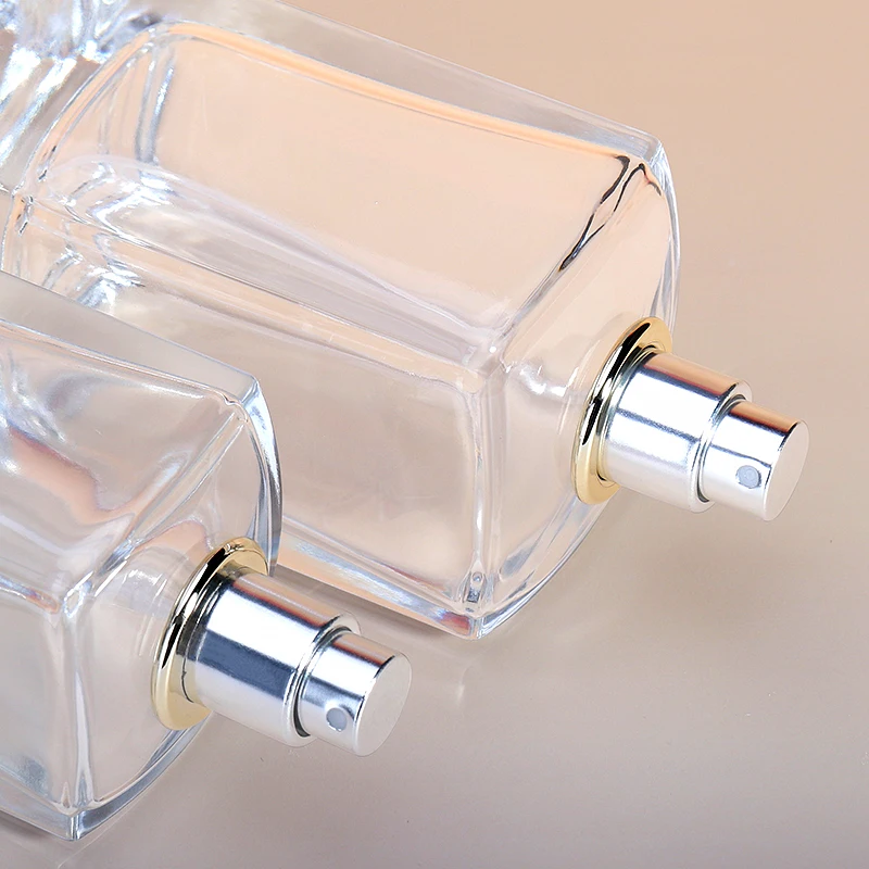 Luxury 100ml Transparent Glass Perfume Bottle Customized Empty with Matte Finish Lids Spray for Cosmetics Fragrance Creation