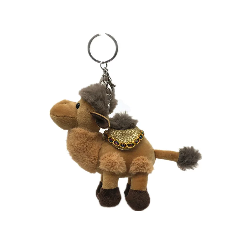 Whole Bag Decoration Cute Cartoon Camel Pendant Keychain Soft Plush Doll Custom Car Key Accessories Key Chain Stuffed Toy