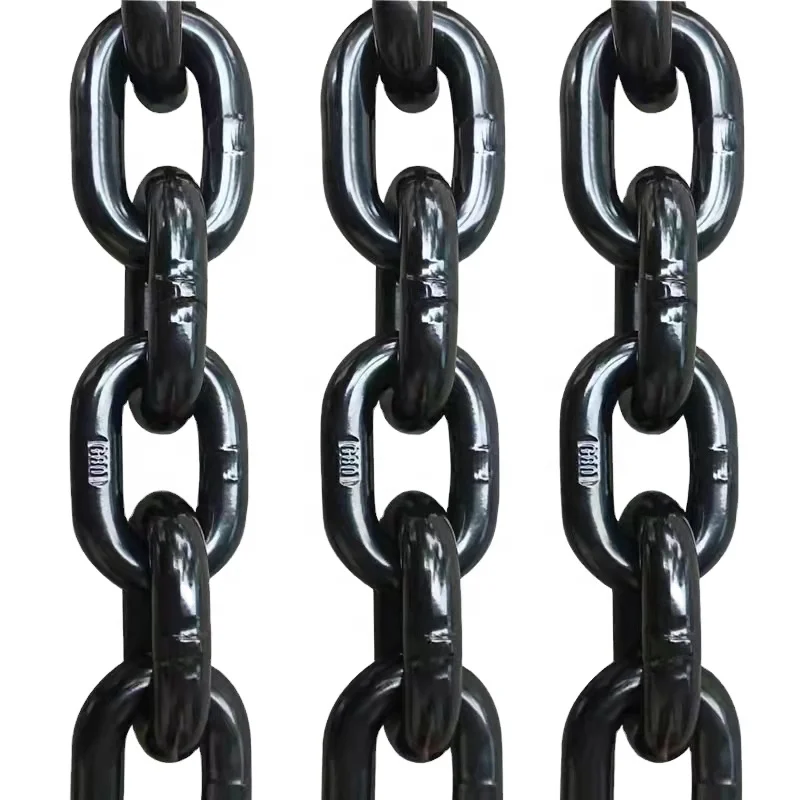 Factory Sale G80 Black Binder Chain Double Eye Grab Hooks 8mm Steel Zinc Galvanized Finish 6mm Iron Alloy Steel Chain Wheel