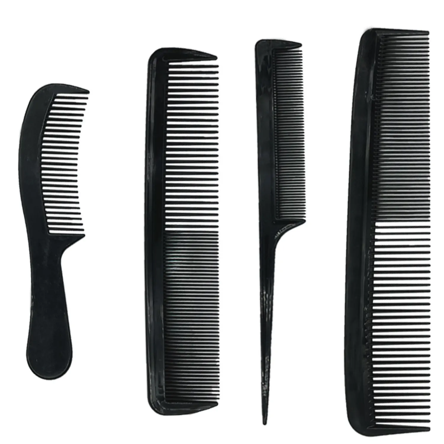 Factory wholesale 4 pcs hairdressing comb set plastic antistatic rat tail comb salon barber hair comb