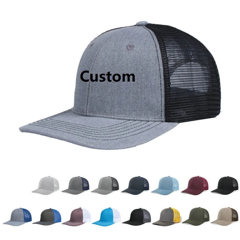 High Quality Custom Logo 6 Panel Mesh Trucker Hat Sports Golf Snapback Caps For Men Richardson 112 Trucker Hats
