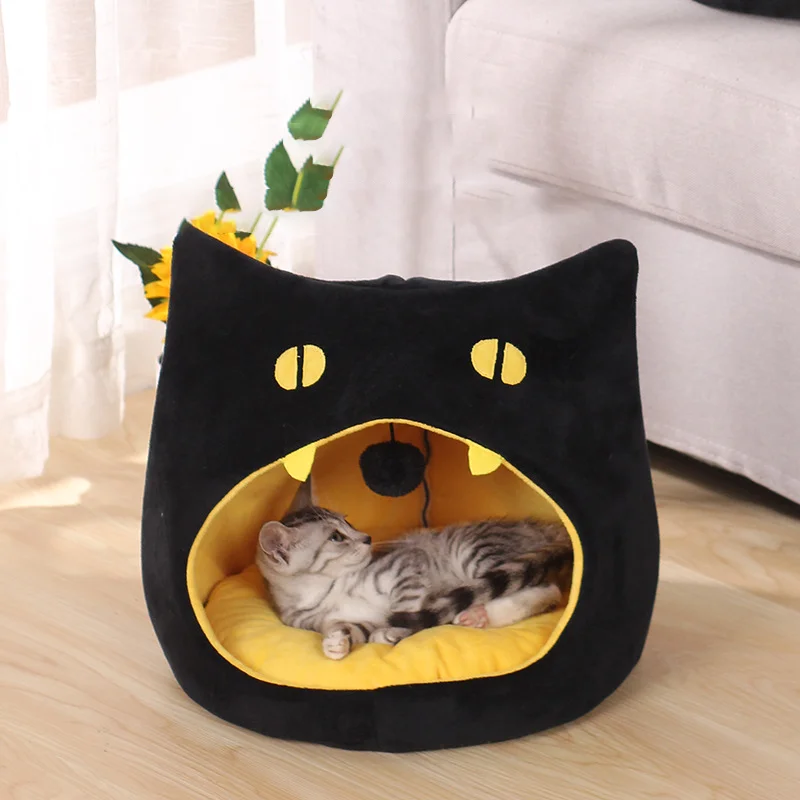 Cat Big Mouth Nest Warm Semi-closed Cat Bed Pet Nest