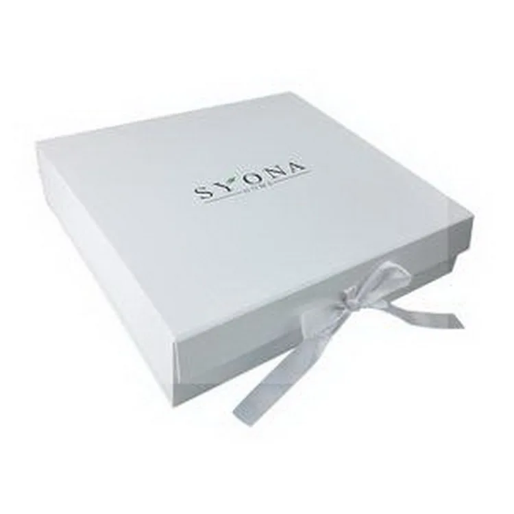 chipboard box ribbon design white kraft paper gift box
