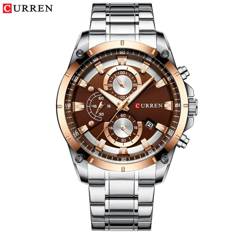 new design curren 8360 watches hot sale men curren wristwatch steel band japan quartz movement