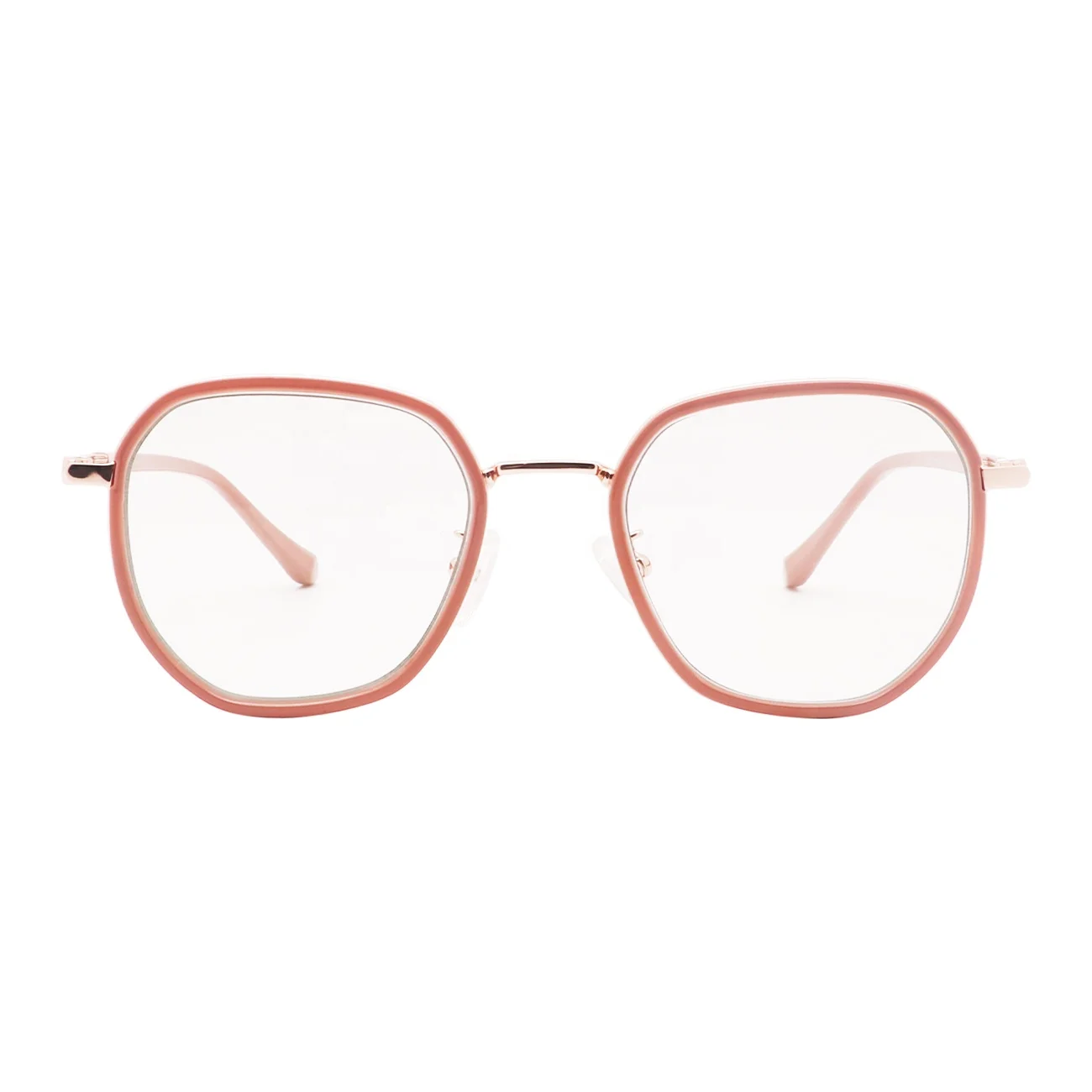 Fashionable TR90 Square Spectacle Frames Anti Blue Light Blocking Eyeglasses Pink Gold Eye Glasses Frames for Men Women UV400