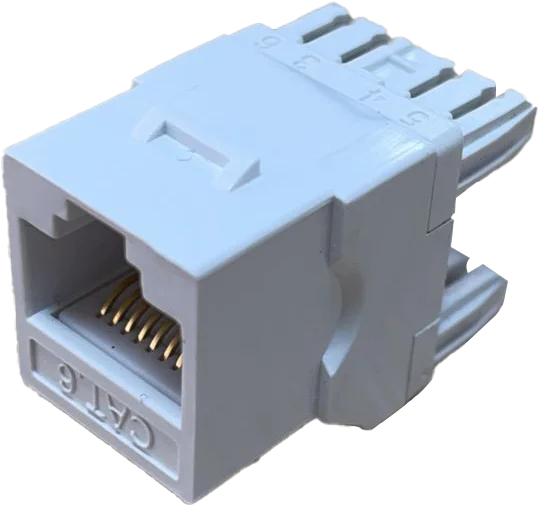 CAT6 UTP keystone jack punch down type 180 degree telecom communication