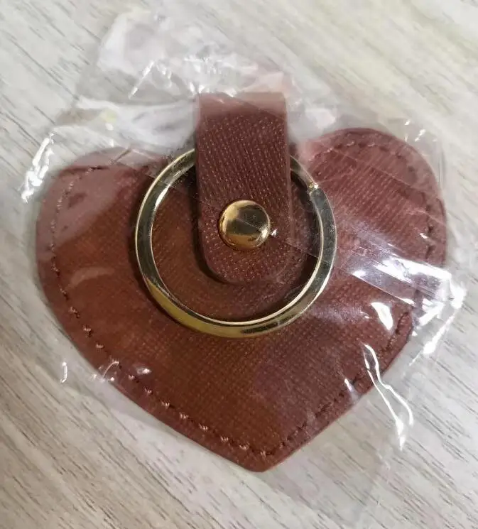 custom mini pale pink leather heart shape keychain promotion gift