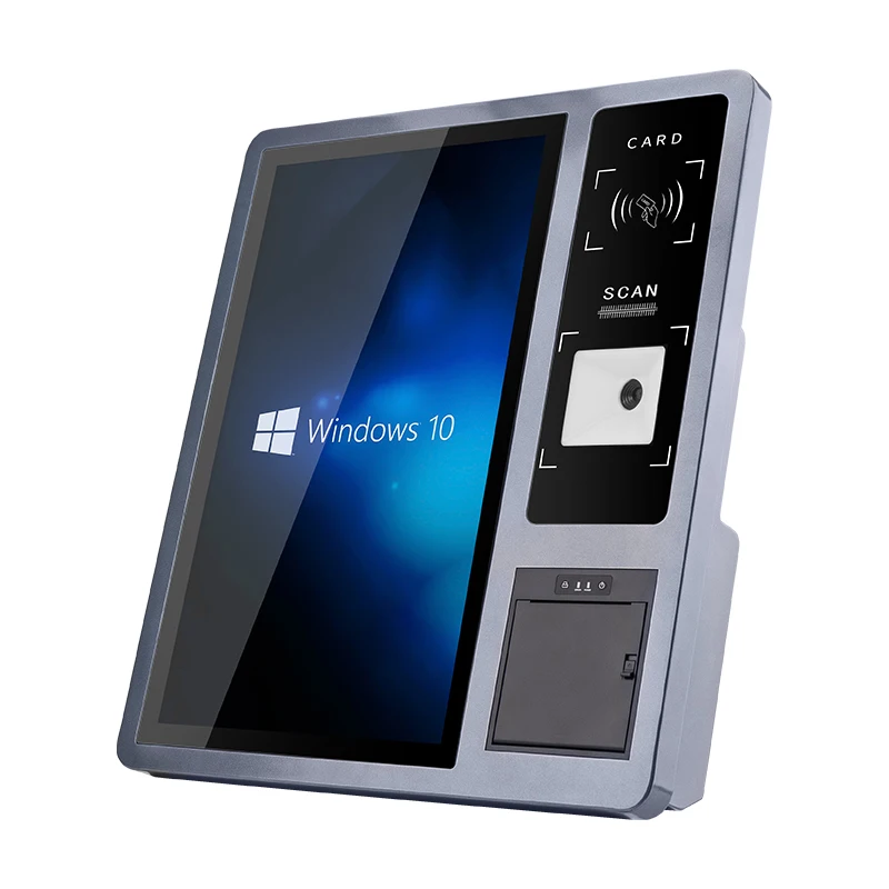 LICON 21.5 inch kiosk self-service terminal vending machine ordering cashier with printer and QR code scanning and card reader
