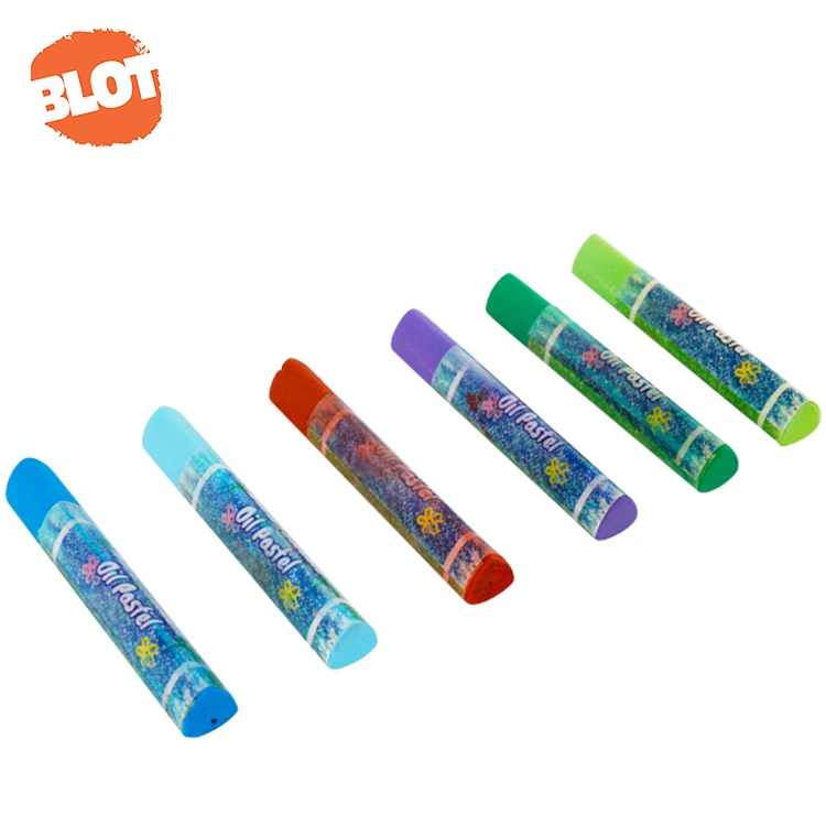 BLOT BROP80009 12pcs Non Toxic Water-soluble TriangularOil Painting StickPastel Crayon Case For Kids
