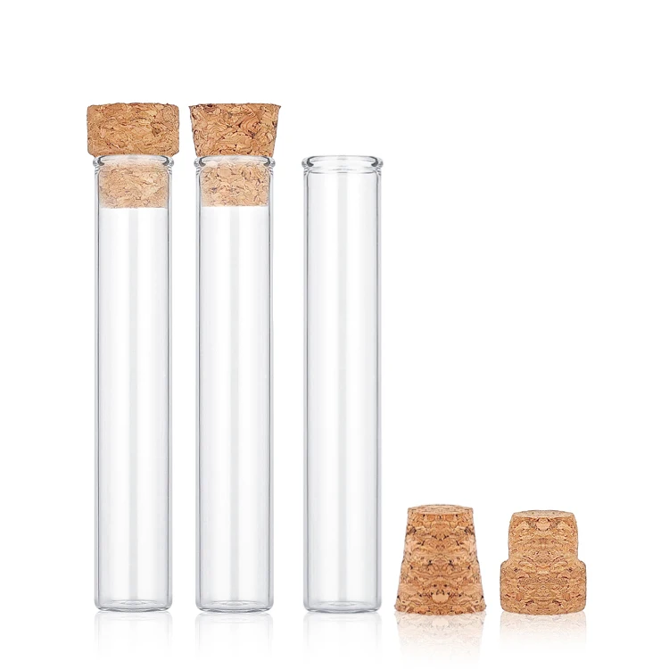 115mm clear glass tube smell proof glass container small glass test tube vials pre packaging with cork stopper