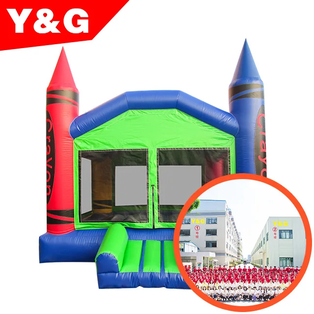 Y&G Inflatable Castle Bounce House| Crayon Inflatable Bounce House Slide Bouncy Castles| TUV, Bounce House Inflatable Cartoon