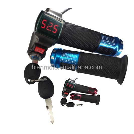 Electric Bicycle Thumb Voltmeter Digital Voltage Display Switch Power 36v throttle control scooter parts with Key Lock 3 speed B