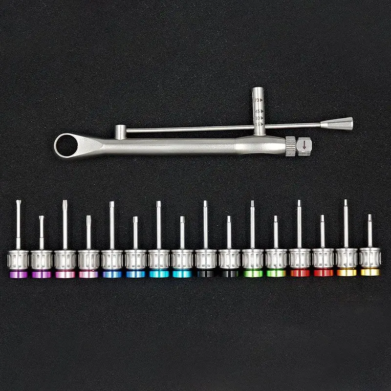 Dental Equipment Surgical Universal Toolbox Manual Tools Kit Dental Implant Torque Wrench With 16 Screw Drivers