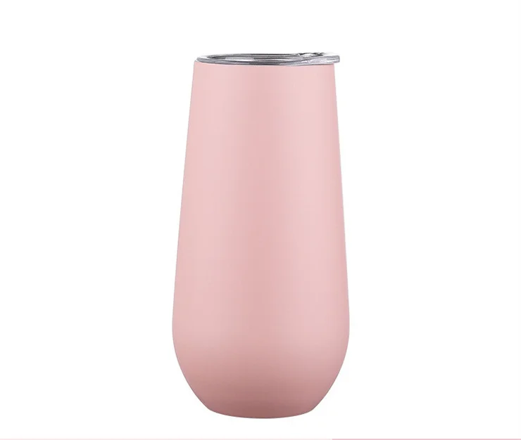 6oz Stainless Steel Champagne Tumbler Vacuum Insulated Double Wall Coffee Wine Cup Custom Mug With Lid