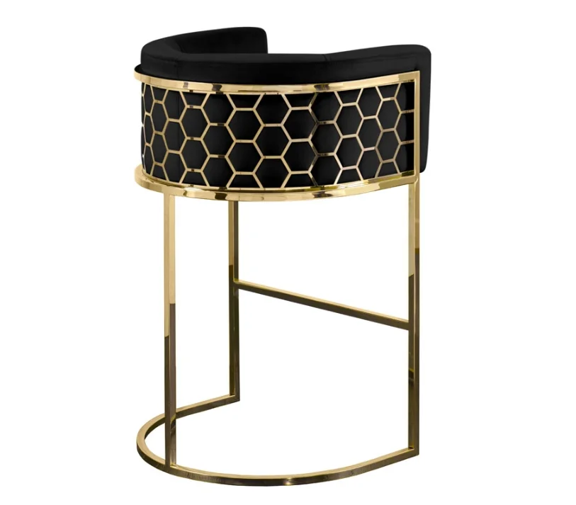 Современный промышленный Многоцветный Металлический бархатный стул с сотовой спинкой