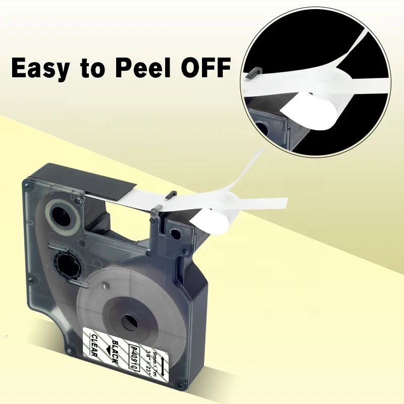 Free Sample Black on Clear 9mm * 7m Label Tape Cassette Compatible DYMO D1 40910 Label Tape for DYMO 160