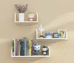 Wall mounted U shape shelves wood lengthened wall hanging shelf  custom home multi-function floating wall shelves