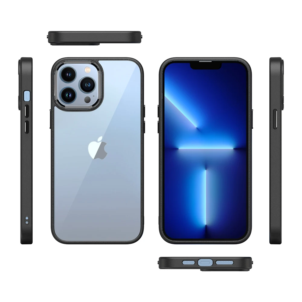 New Mobile Accessories funda armor case For 11 12 SE 2022 Shockproof transparent acrylic design back cover For iPhone 13 Pro Max