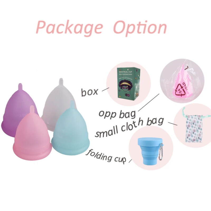 Menstrual Cup Reusable Collapsible Female Period Medical Silicone Eco-friendly Menstrual Cups