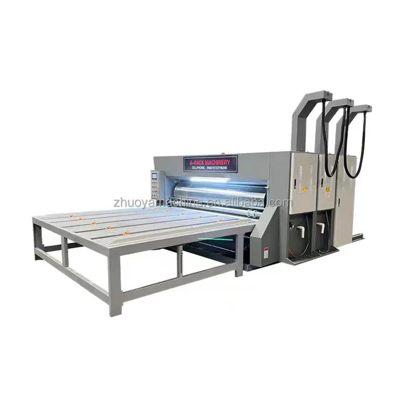 China Semi-auto 2 3 Colors Corrugated Cardboard Sheet Carton Box Printer Carton Pizza Box Flexo Printing Making Machine