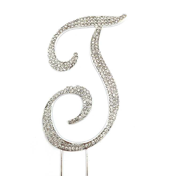 Wholesale Fashion Capital English Letters A To Z Crystal Rhinestone Cake Topper For Birthday Party Cake Decoration