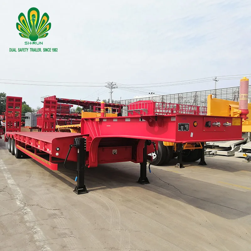 Tri-axles Multi-Use Off Road 65ton Semi Lowbed Truck Trailer