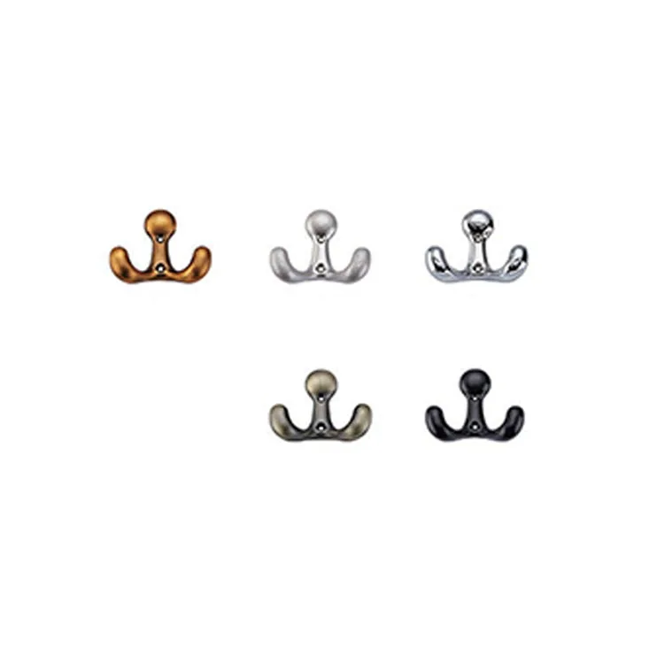 factory price Metal vintage double towel coat hook wall mount black rustic coat hook