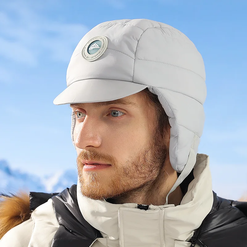 GOLOVEJOY DMZ91 Down Hats Warm Down Ear Cap Outdoor Hiking Windproof&waterproof Ear Cap Beanie Winter Hat
