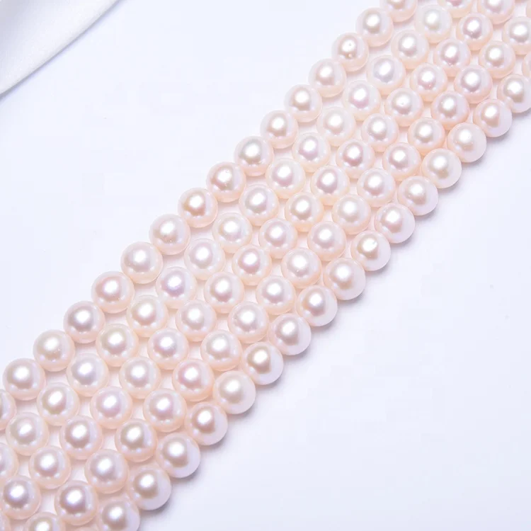 
SJ-PS0129 Loose Large 10-11mm Real Cultured Round Fresh Water Pearl Necklace Freshwater Pearl Strands For Jewelry Making 