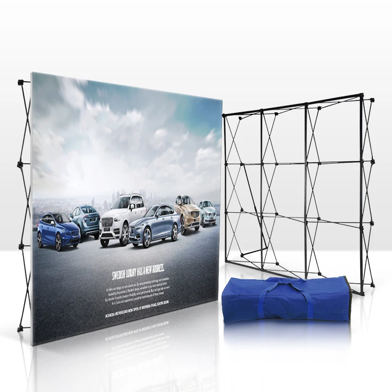 Custom Design Aluminum Booth Advertising Trade Show Exhibition Wall Banner Pop Up Backdrop Display Stand Banner