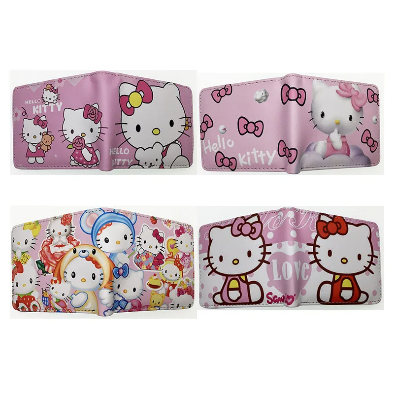 Симпатичный аниме кошелек Sanrios мультяшный помпон Purin Cinnamoroll Hangyodon keroppi Pochacco Kuromi Melody короткий с карманом для монет