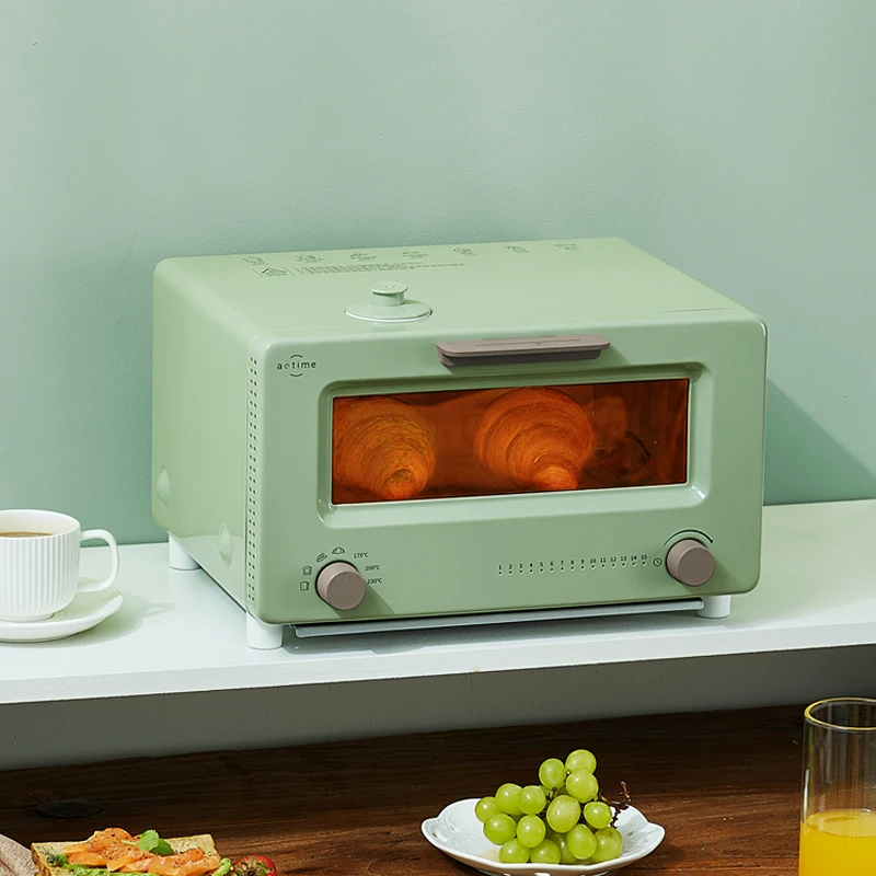 Умная Паровая микроволновая печь, компактная, объем 10 л, мини-духовка, тостер с ретро ручкой