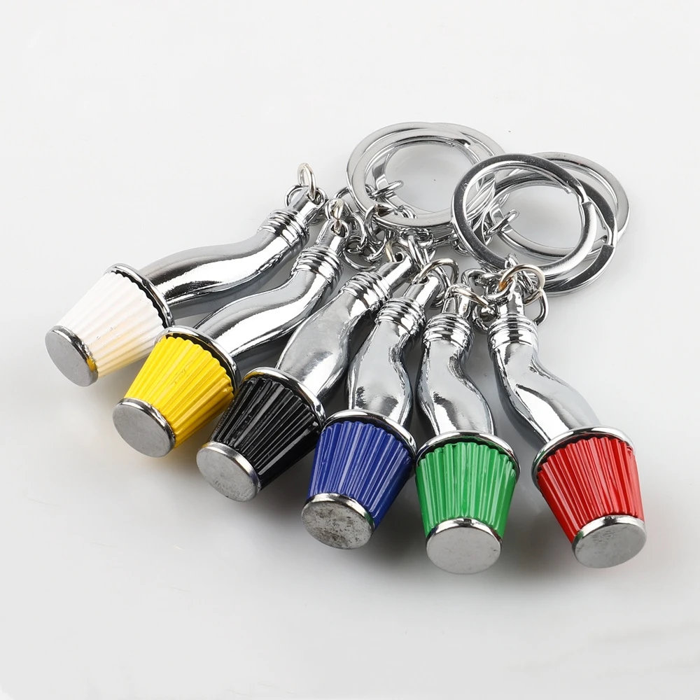Car Parts de metal Air Intake Filter Design Keychain Colorful Filter Creative Mushroom Metal Auto Parts Key Chains