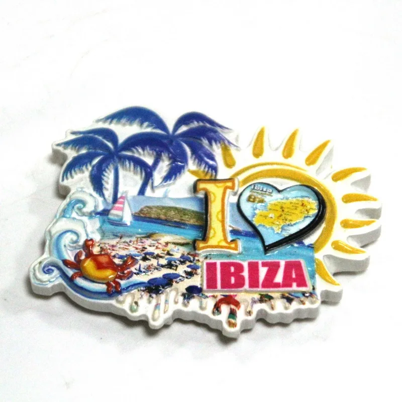 Оптовая продажа индивидуальная печать Ibiza Prague Jamaica Туристический Сувенирный магнит на холодильник из эпоксидной смолы