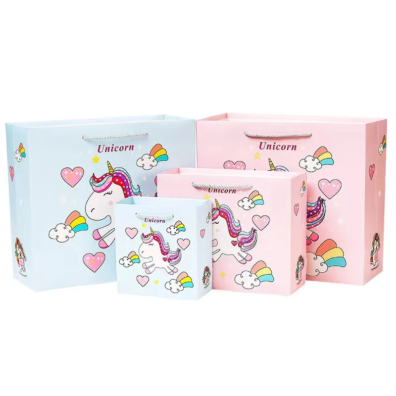 Animal Theme unicorn Kids Birthday Party Supplies Custom Unicorn Design Sweet Gift Candy Paper bags