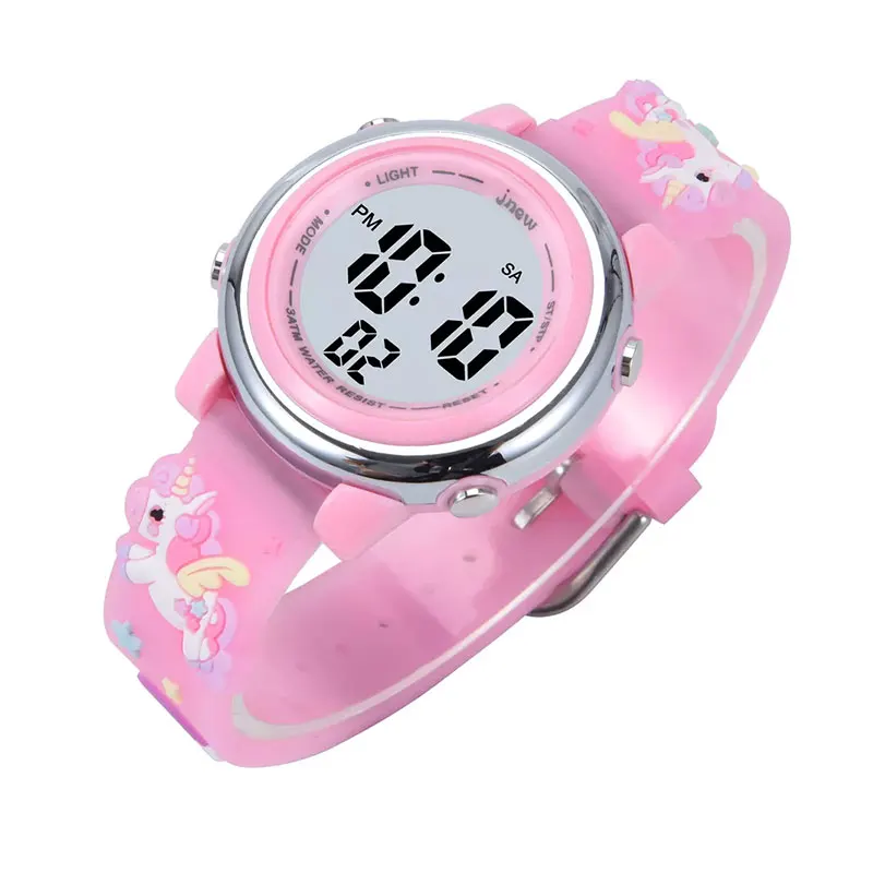 Best Selling Lighting in the Night Unicorn Cute Cartoon Wrist Watch 3 Atm Waterproof relojes de nios Digital Kids Watch For Gir