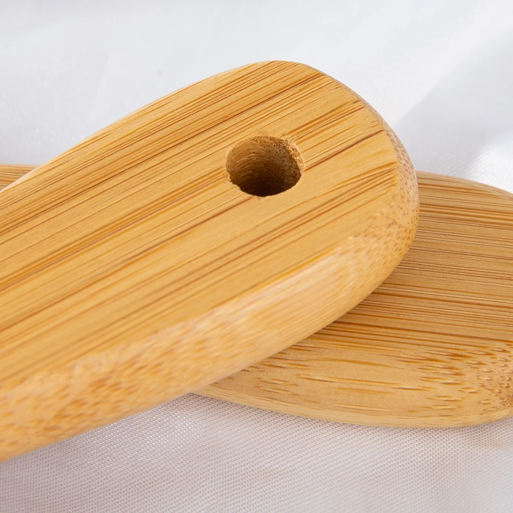 Sustainable Hair Smoothing Scalp Massage Brush Detangler Hair Brush Anti-frizz Eco Bamboo Handle Detangling Paddle Brush