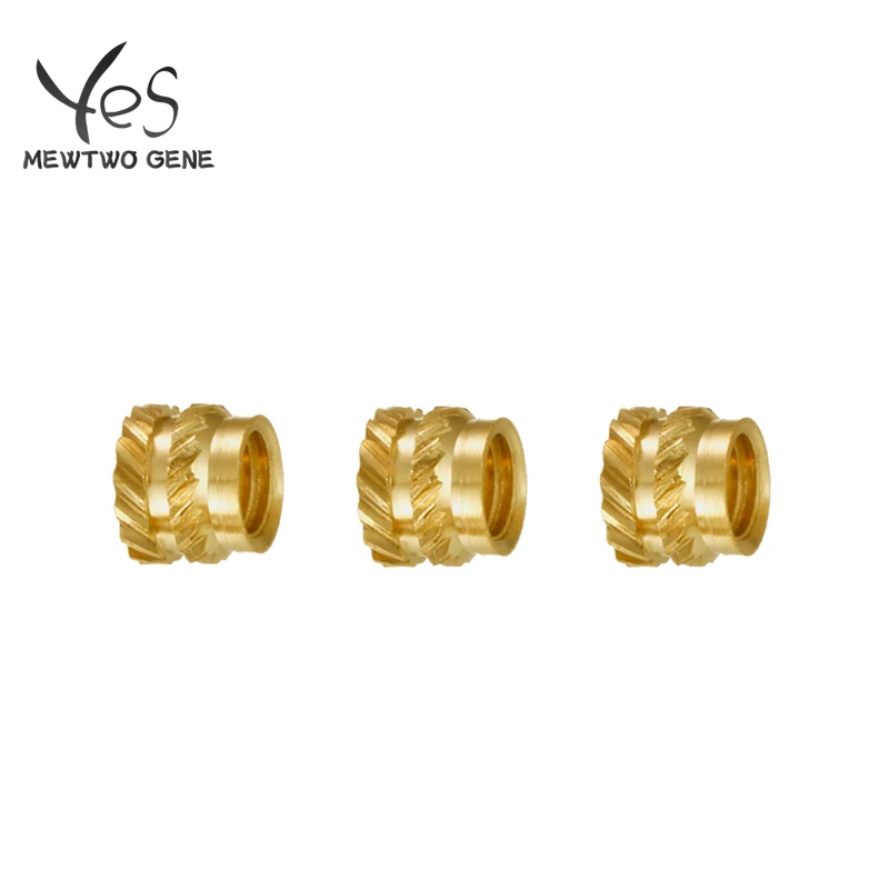 M3*5*4 Brass Hot Melt Inset Nuts Heating Molding Copper Thread 3D Printer Parts SL-type Double Twill Knurled Injection Brass Nut