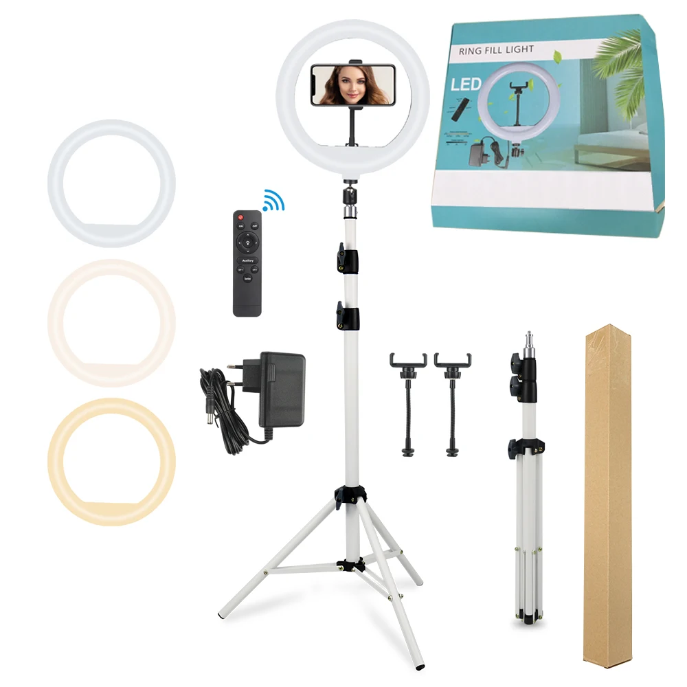 12 Inch Studio Led Ring Light for Live Stream/Makeup/Youtube Video Dimmable SMD LED Ring Light Lighting Kit with Light Stand
