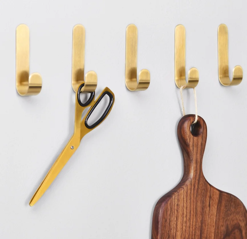 
Wall Mounted Clothes Hanger Rack Clothes Bar Brass Clothes Hooks Holder Closet Organizers 