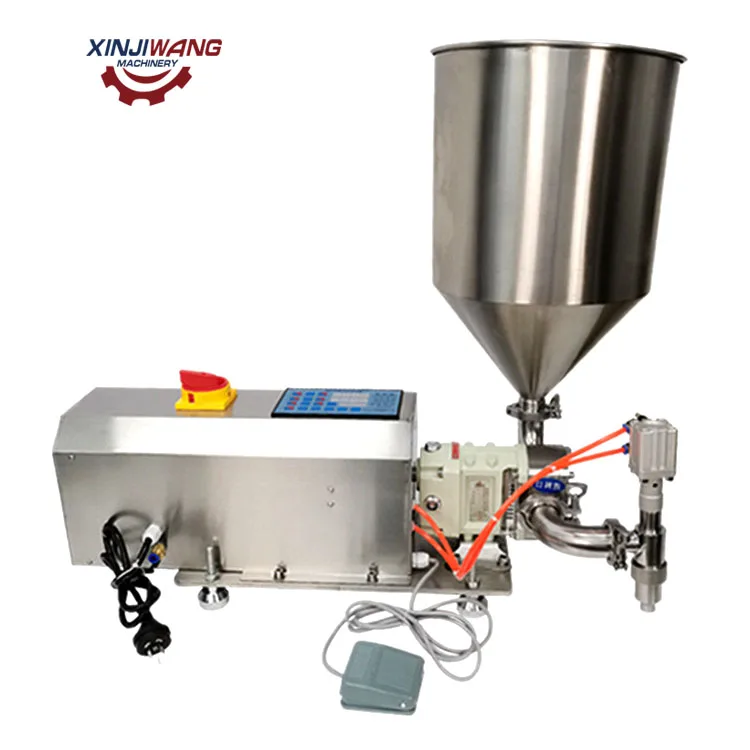 Semi Automatic Cosmetic Shoe Polish Face Cream Paste Heating Mixing Rotor Pump Filling Packaging Machine