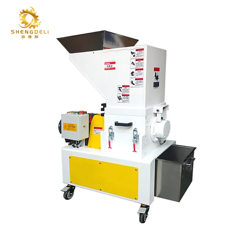 automatic single phase plastic pet bottle crusher small double waste shredder/plastic crushing machine